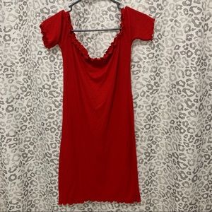 Ribbed red bodycon dress! Size L